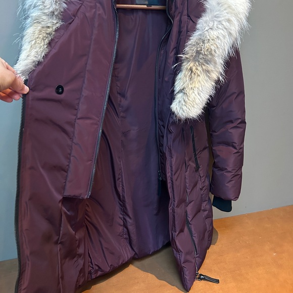 Mackage Down Burgundy Coat with Coyote Fur (Size X-small) - Picture 2 of 15